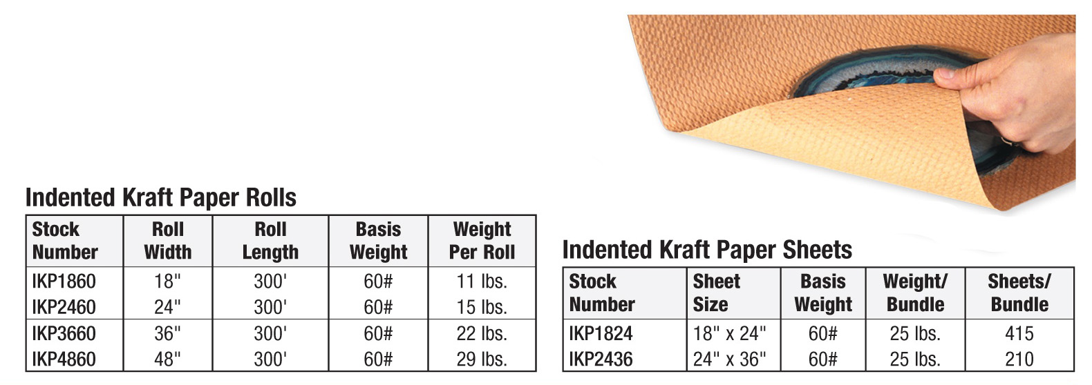 Indented Kraft Paper