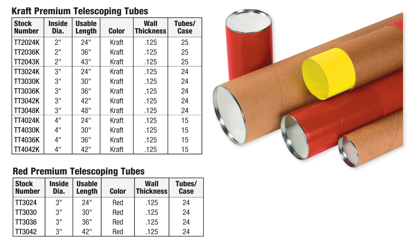 Premium  Telescoping Tubes 