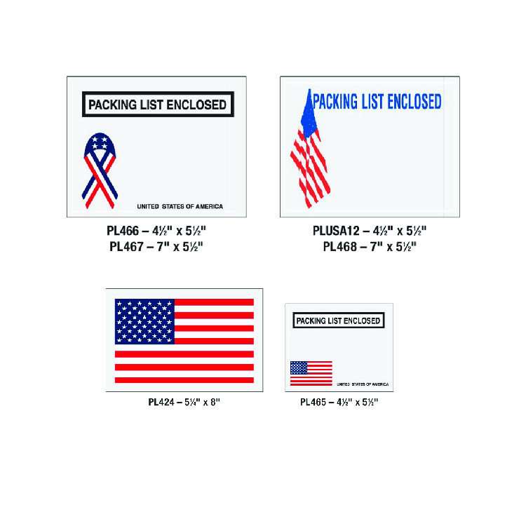 "U.S.A Packing List Enclosed" Envelopes